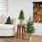 32in. Artificial Real Touch Norfolk Island Pine in Christmas Tin Metal Planter with Natural Look